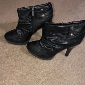 Black slouch booties